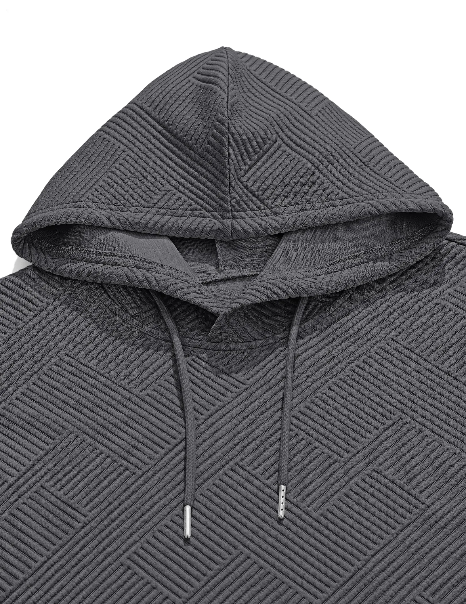 TARAINYA Felpa con Cappuccio Uomo Cotone Hoodie Grigio scuro M - immagine 6