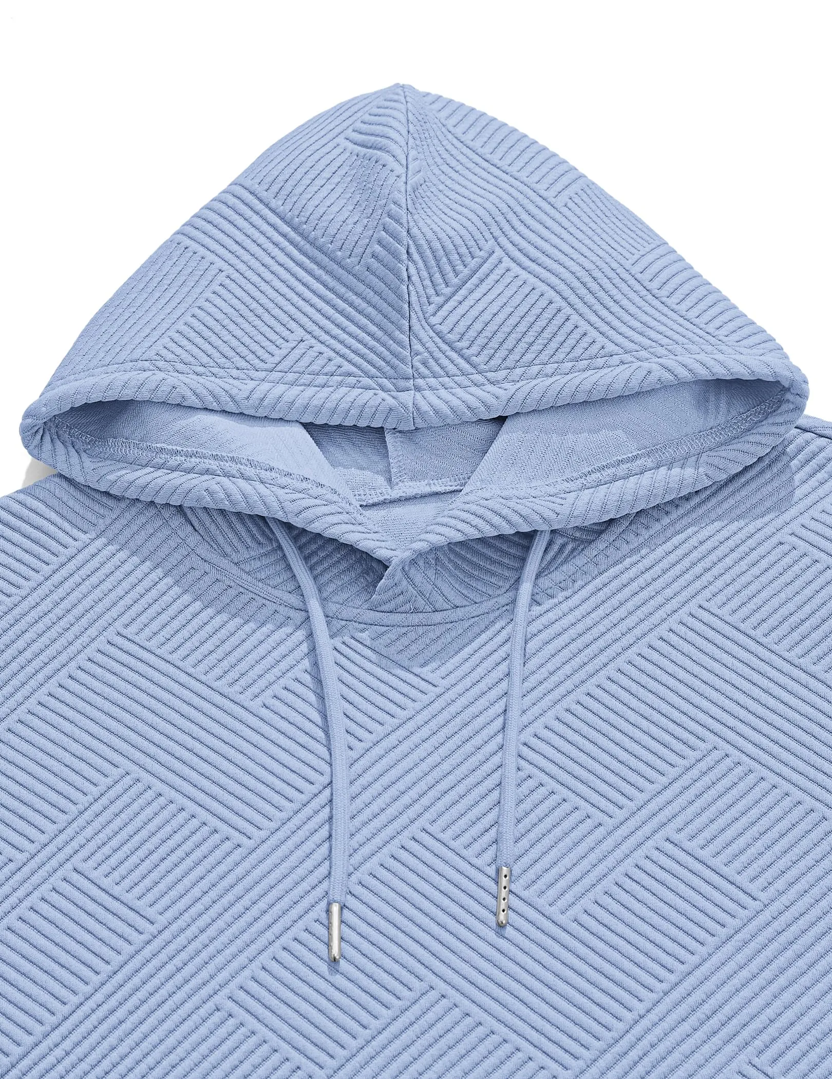 TARAINYA Felpa con Cappuccio Uomo Cotone Hoodie Blu chiaro L - immagine 6