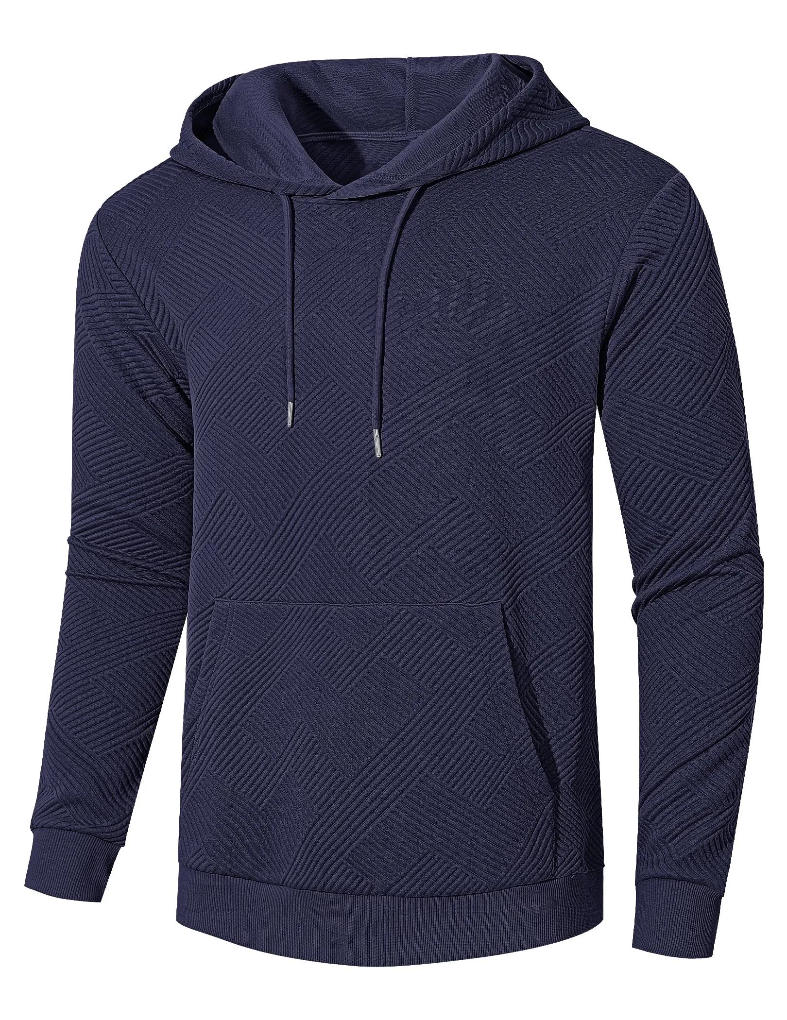 TARAINYA Felpa con Cappuccio Uomo Cotone Hoodie Blu marino M - immagine 4