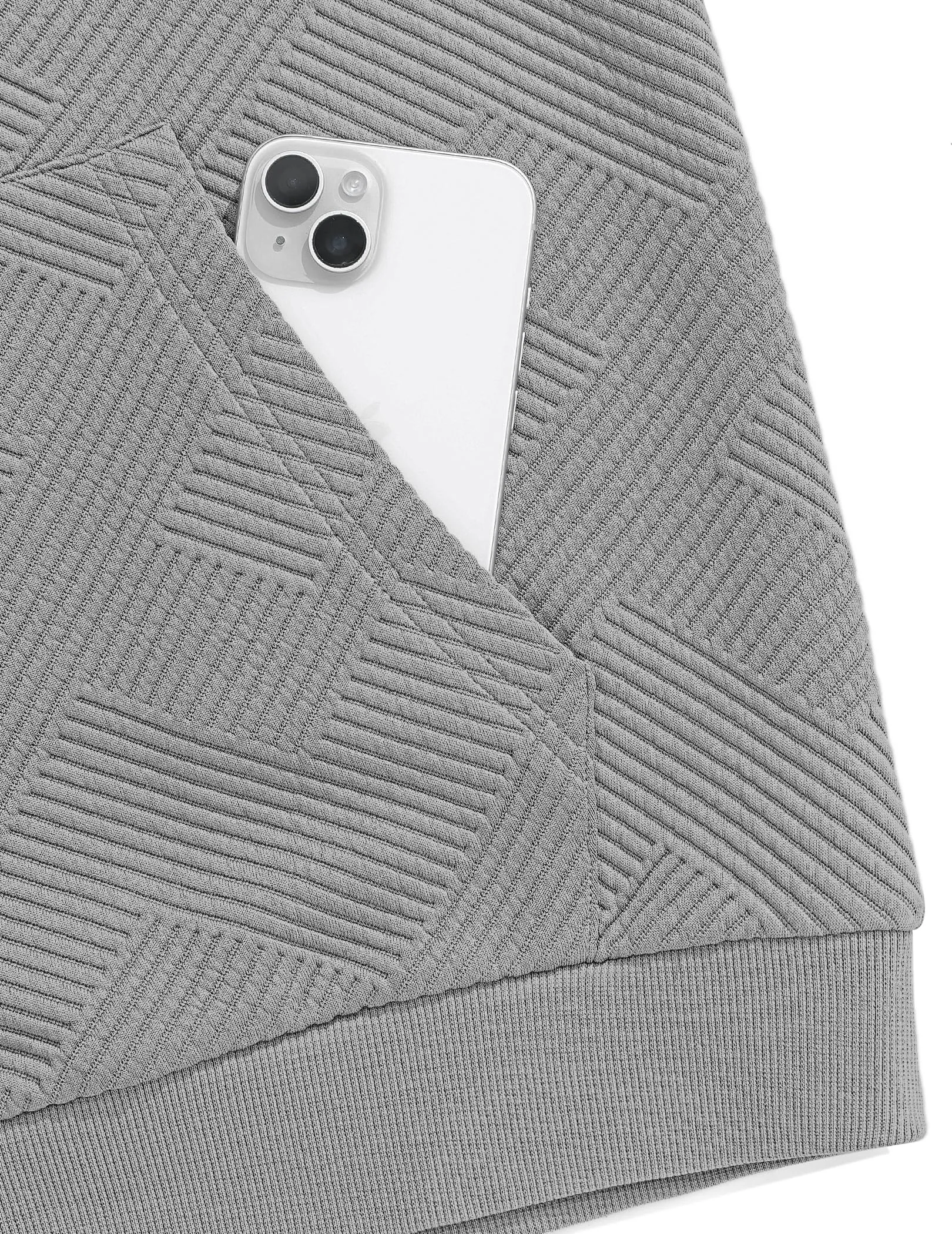 TARAINYA Felpa con Cappuccio Uomo Cotone Hoodie Grigio L - immagine 7