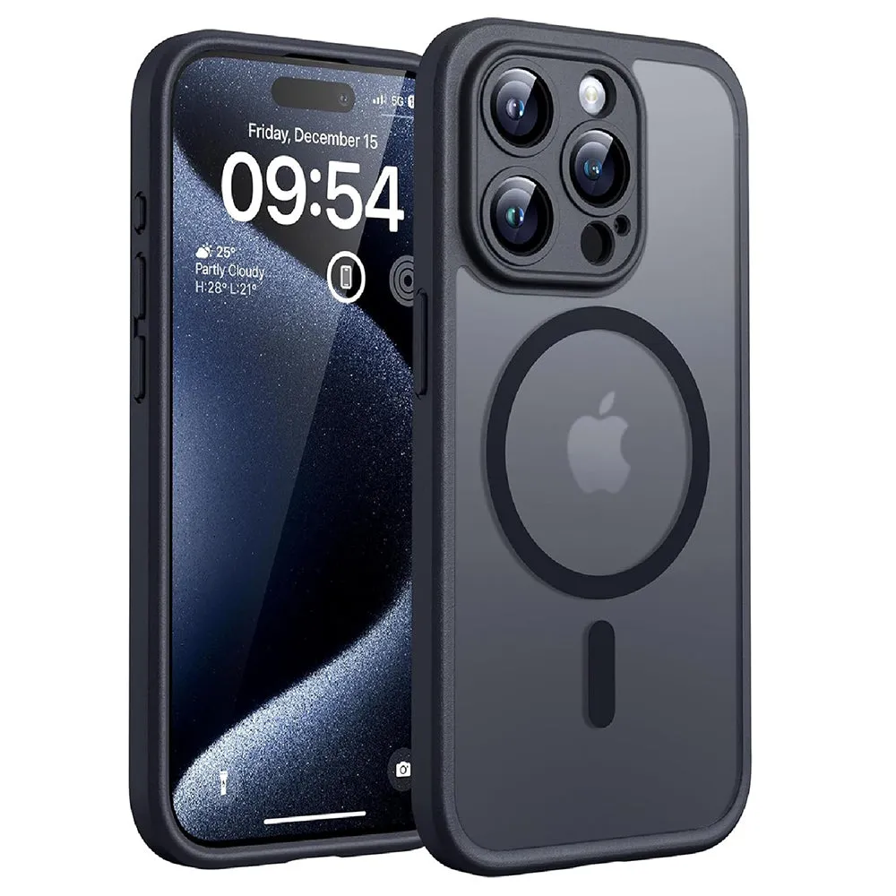 Custodia MagSafe per Apple iPhone 13 Pro, Techsuit, PureFrost, Nero Satinato - immagine 1