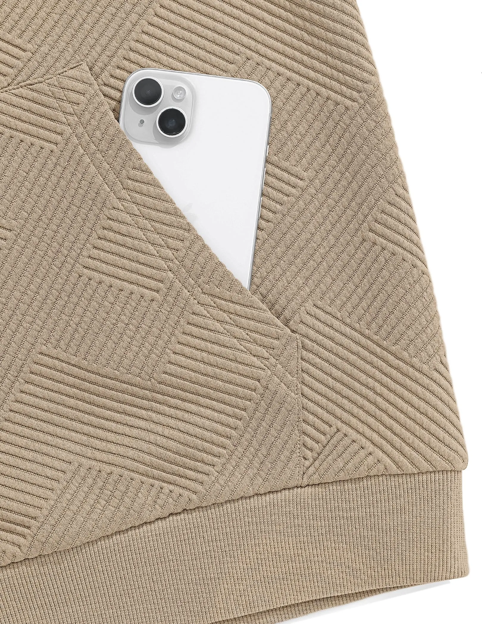 TARAINYA Felpa con Cappuccio Uomo Cotone Hoodie Cachi chiaro XL - immagine 7