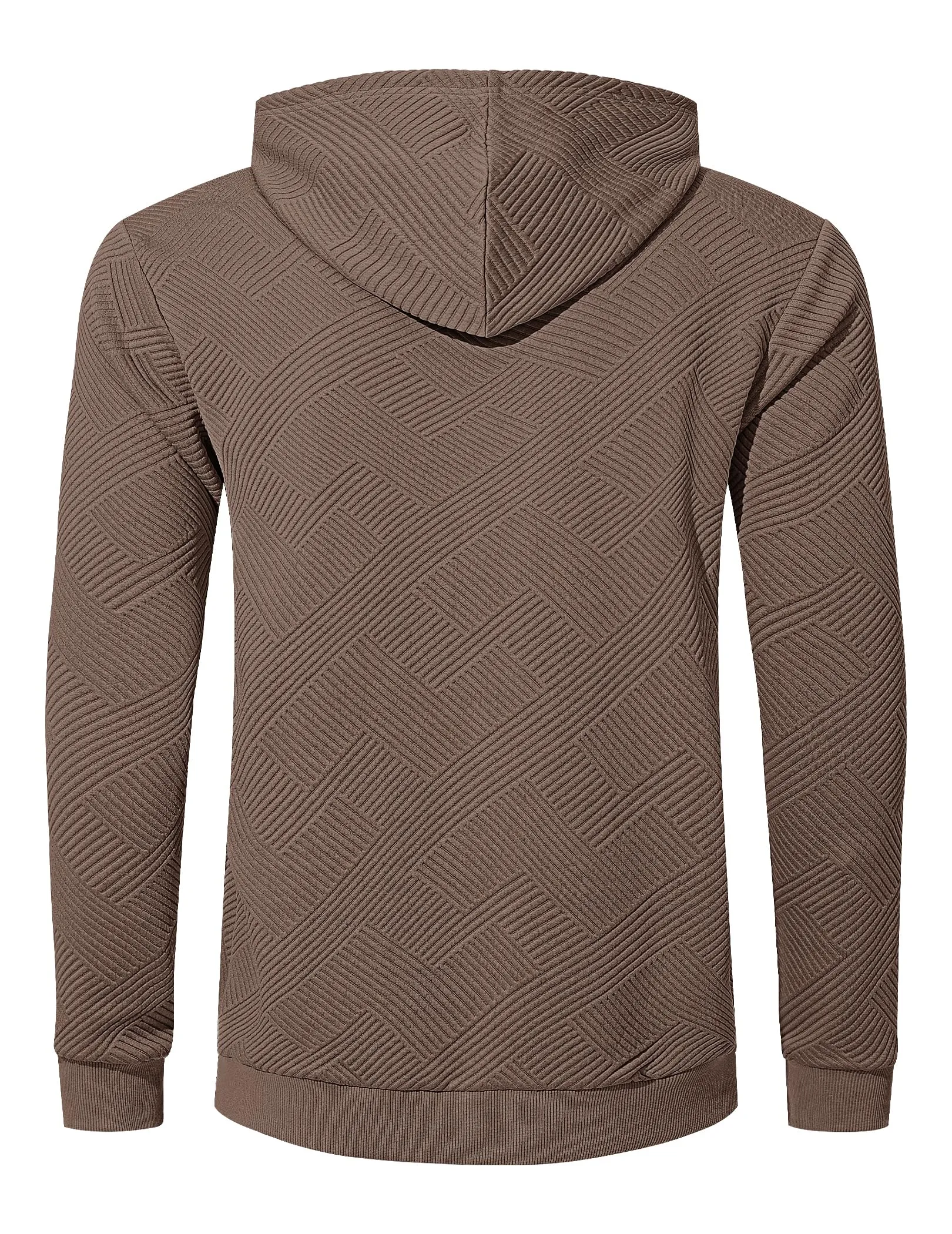 TARAINYA Felpa con Cappuccio Uomo Cotone Hoodie Marrone M - immagine 5