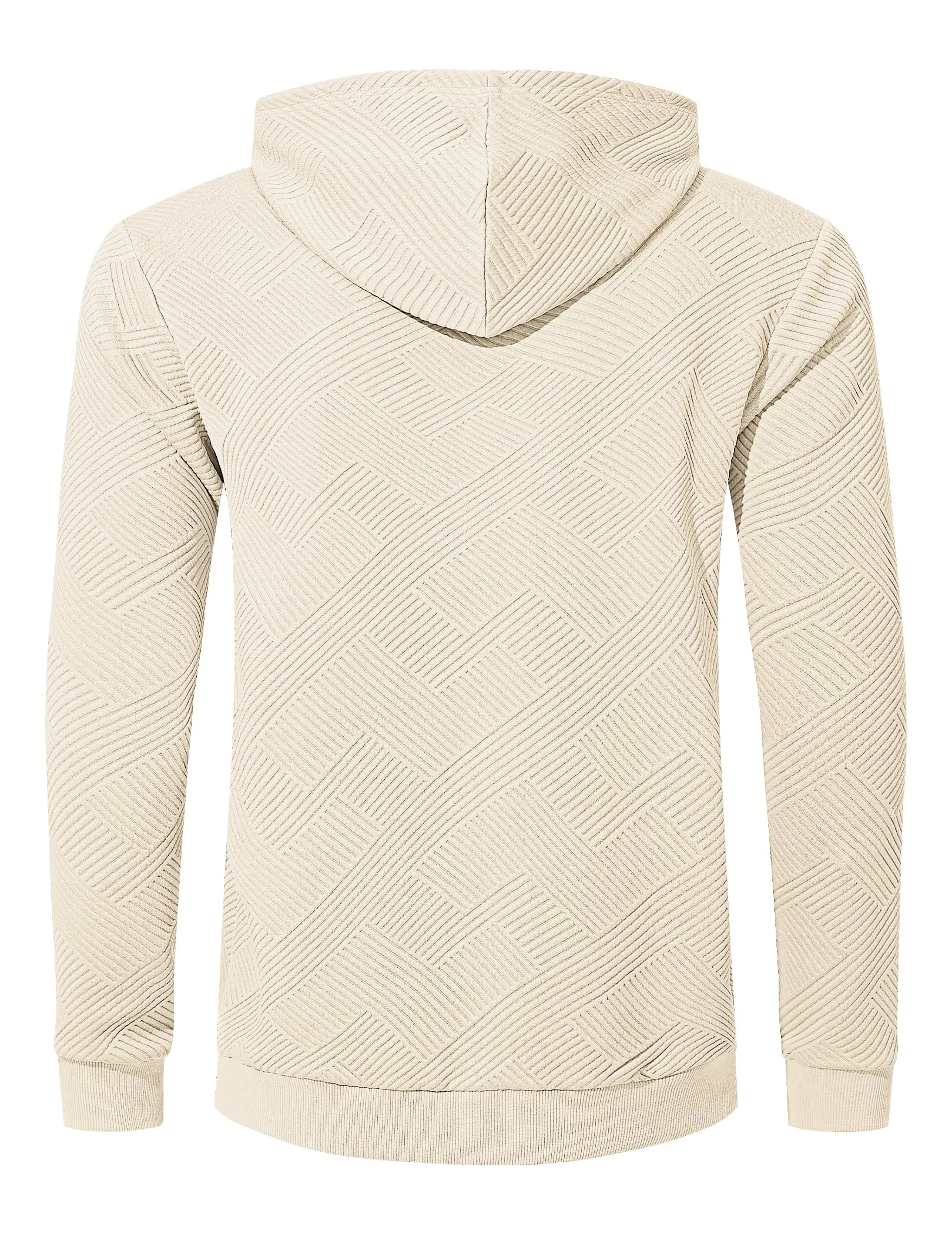 TARAINYA Felpa con Cappuccio Uomo Cotone Hoodie Beige L - immagine 5