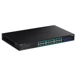 Switch di rete 28 porte Smart Web PoE+ Black TPE 30284 Gigabit (1000Base-TX) - immagine 1