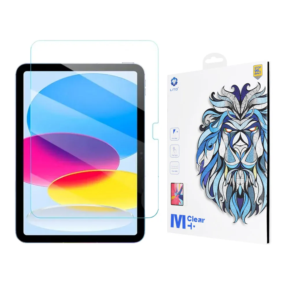 Pellicola protettiva per schermo Clear Lito Classic per Apple iPad (2025) / (2022), Vetro temperato, Full Glue, 2.5D - immagine 1