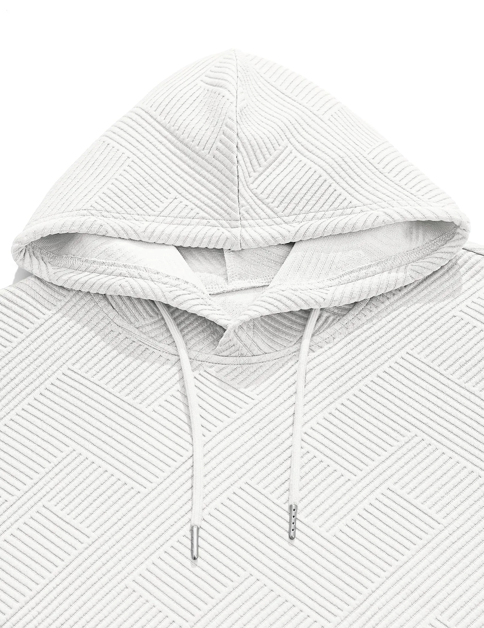 TARAINYA Felpa con Cappuccio Uomo Cotone Hoodie Bianco 2XL - immagine 6