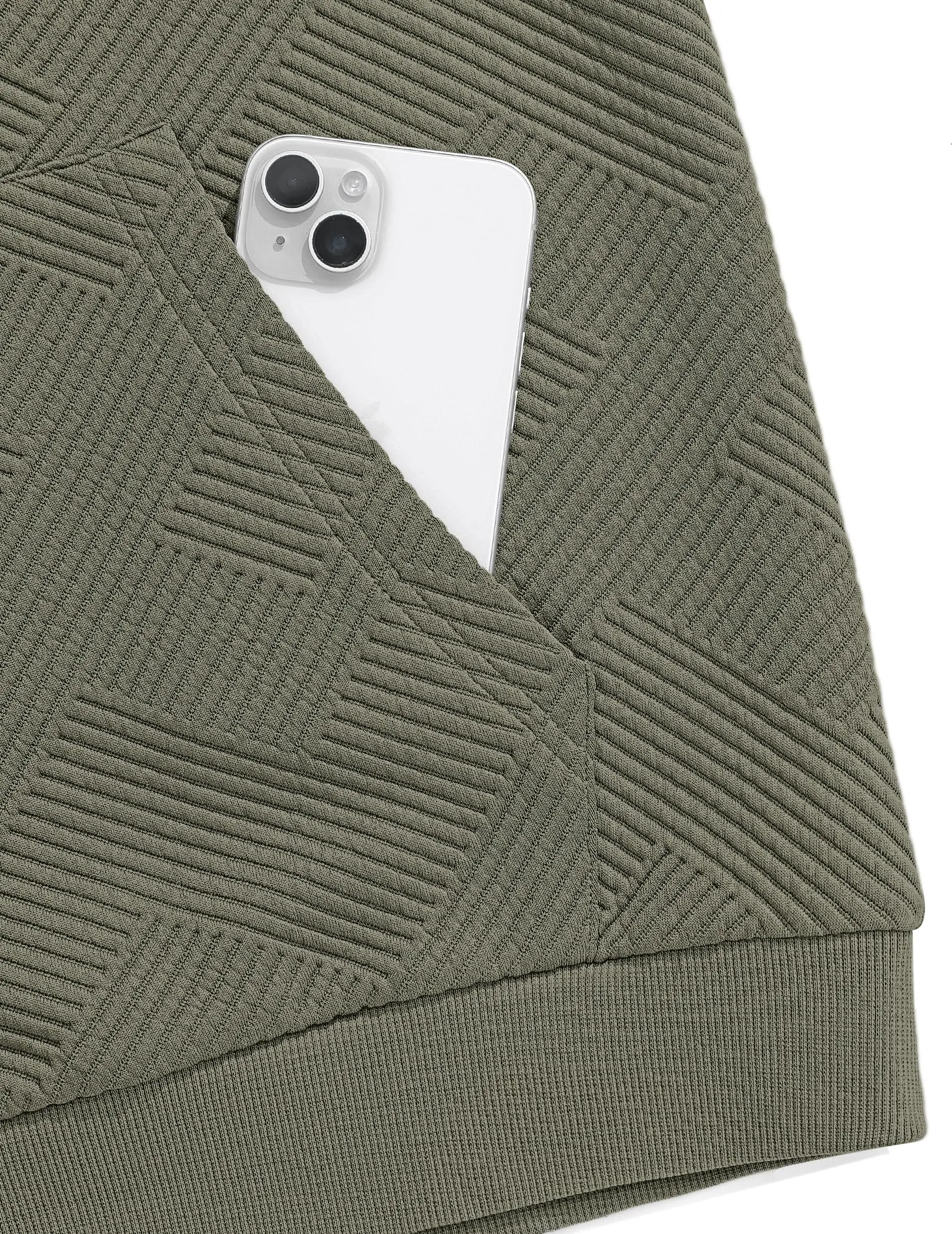 TARAINYA Felpa con Cappuccio Uomo Cotone Hoodie Verde militare XL - immagine 7