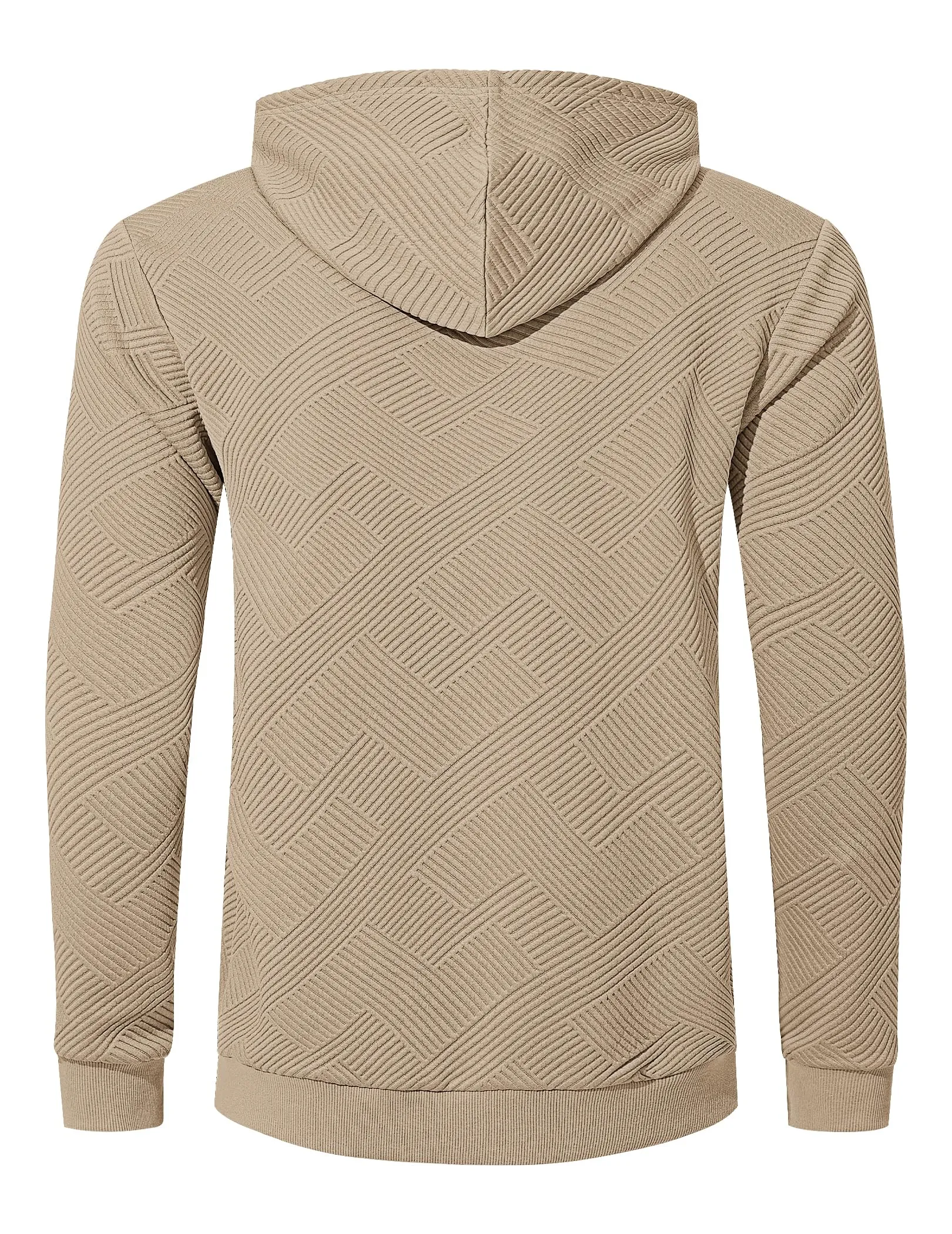 TARAINYA Felpa con Cappuccio Uomo Cotone Hoodie Cachi chiaro 2XL - immagine 5