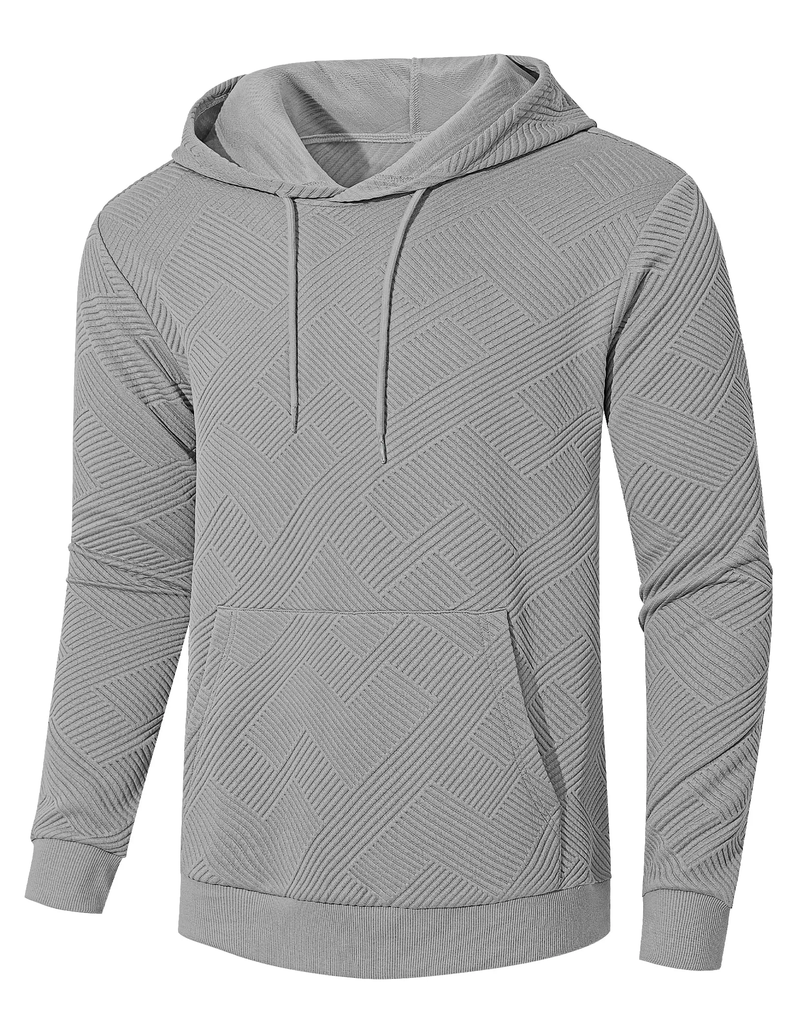 TARAINYA Felpa con Cappuccio Uomo Cotone Hoodie Grigio XL - immagine 4