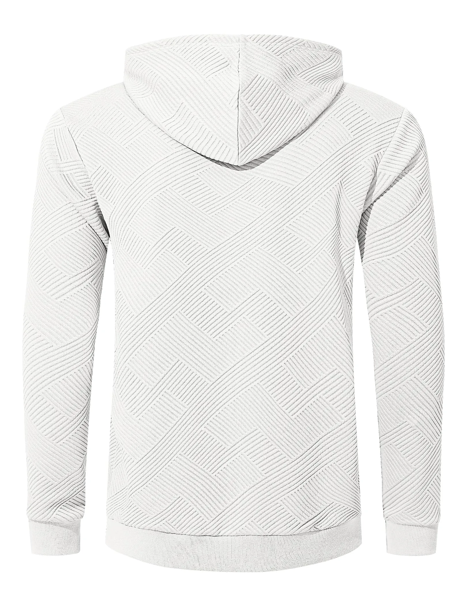 TARAINYA Felpa con Cappuccio Uomo Cotone Hoodie Bianco 5XL - immagine 5