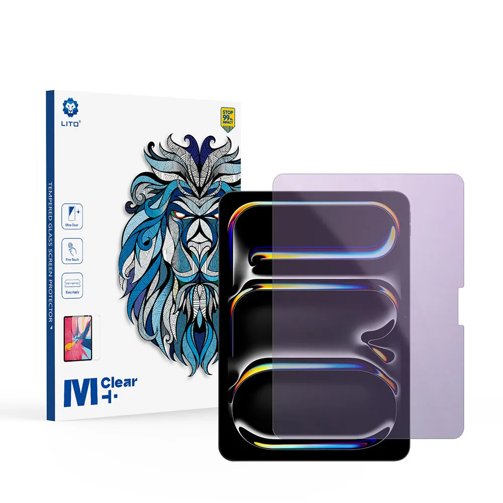 Pellicola protettiva per schermo Anti Blue Light Lito Classic per Apple iPad Pro 11 (2024), Vetro temperato, Full Glue, 2.5D - immagine 1