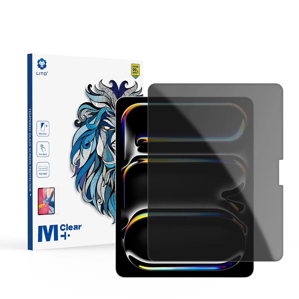 Pellicola protettiva per schermo Privacy Lito Classic per Apple iPad Air 13 (2026) / Pro 13 (2025), Vetro temperato, Full Glue, 2.5D - immagine 1