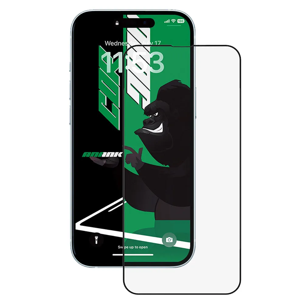 Pellicola protettiva per schermo Anank 5X Rinforzata CG per Apple iPhone 15 Pro Max, Vetro Temperato, Colla Completa, 2.5D, Nera - immagine 1