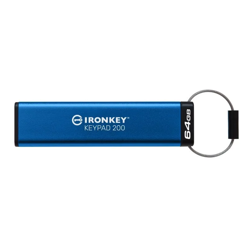 Kingston Technology IronKey Keypad 200 Chiavetta USB 64 GB USB tipo A 3.2 Gen 1 (3.1 Gen 1) Blu - immagine 1