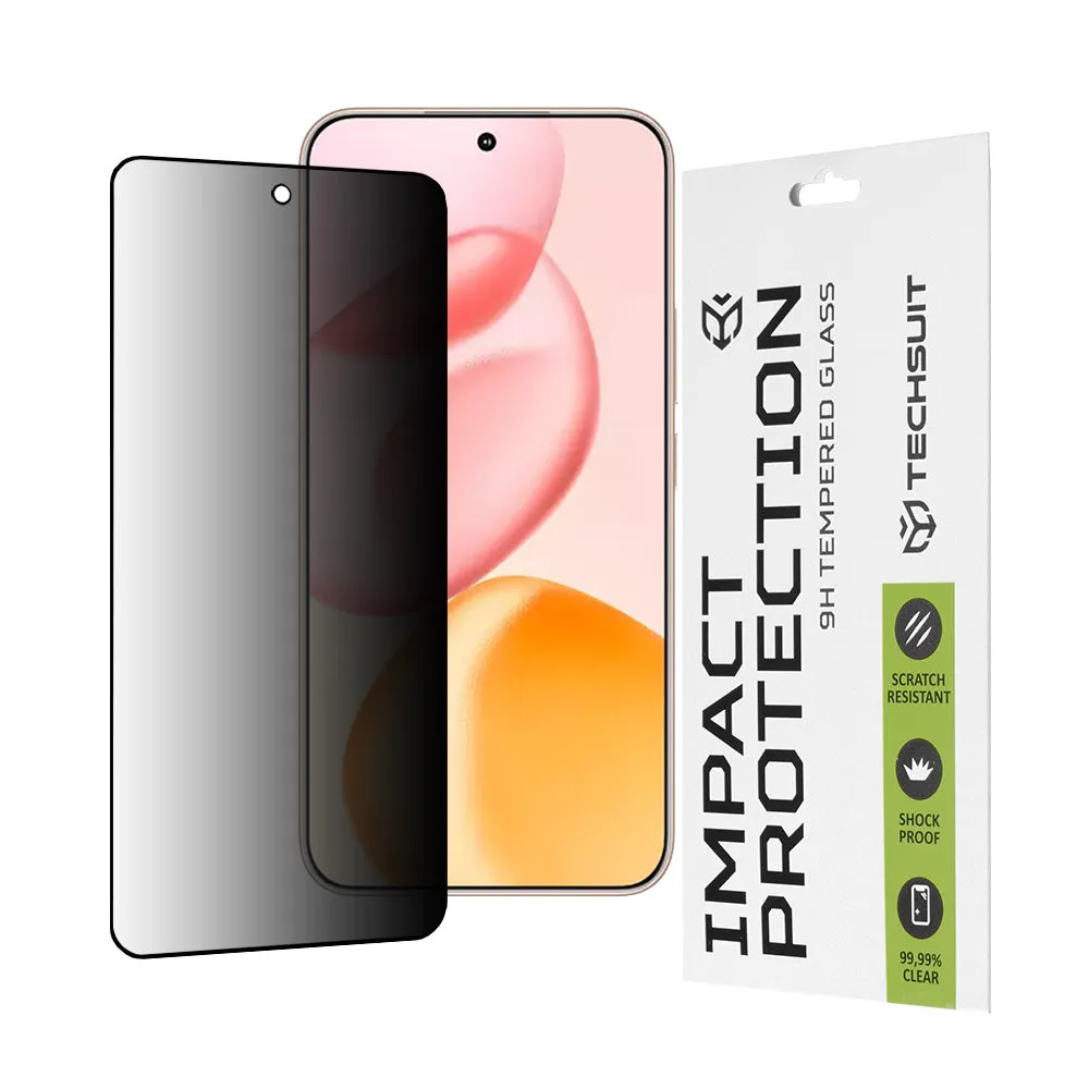 Pellicola protettiva per schermo Privacy Techsuit per Honor 400, Vetro temperato, Full Glue, 111D - immagine 1