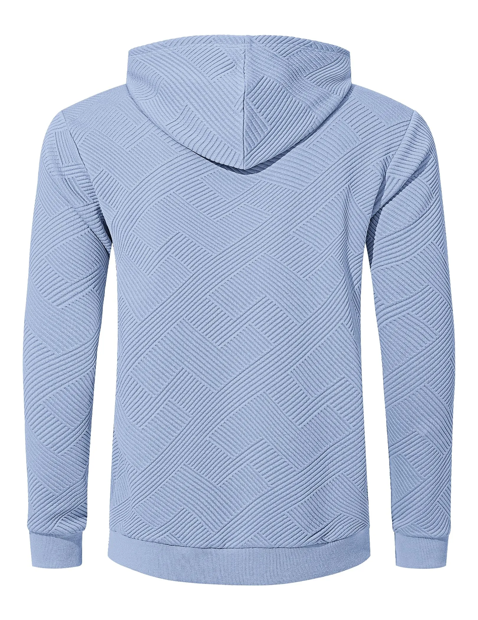 TARAINYA Felpa con Cappuccio Uomo Cotone Hoodie Blu chiaro 2XL - immagine 5