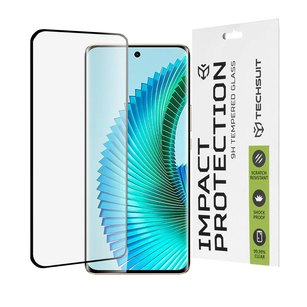 Pellicola protettiva per schermo Techsuit per Honor Magic6 Lite, Vetro temperato, Full Glue, 111D, Nero - immagine 1