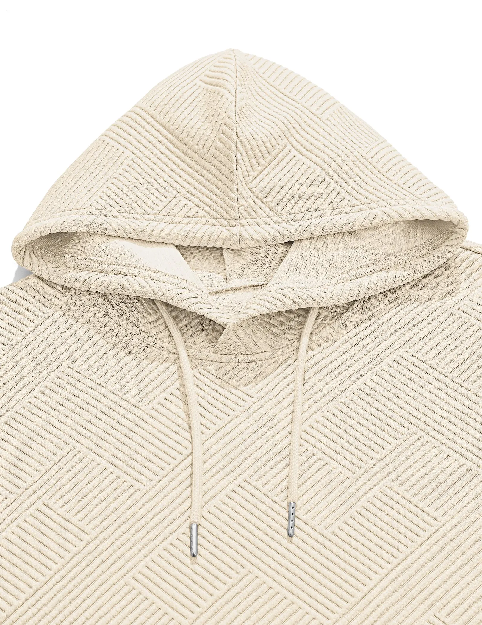 TARAINYA Felpa con Cappuccio Uomo Cotone Hoodie Beige 2XL - immagine 6
