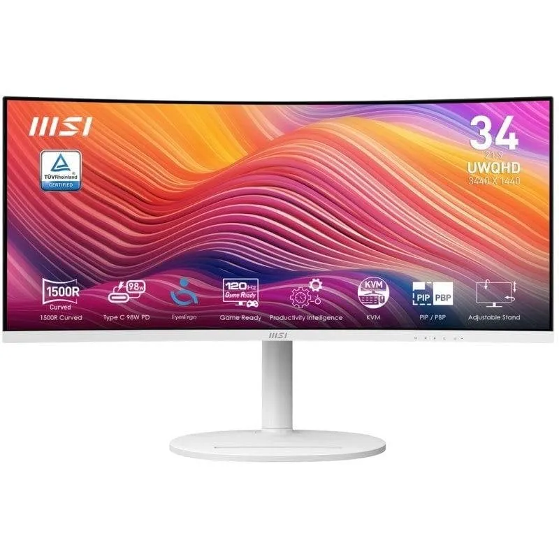 Monitor MSI Modern MD342CQPW 34" UltraWide QHD 120Hz VA Curvo USB-C KVM - immagine 1