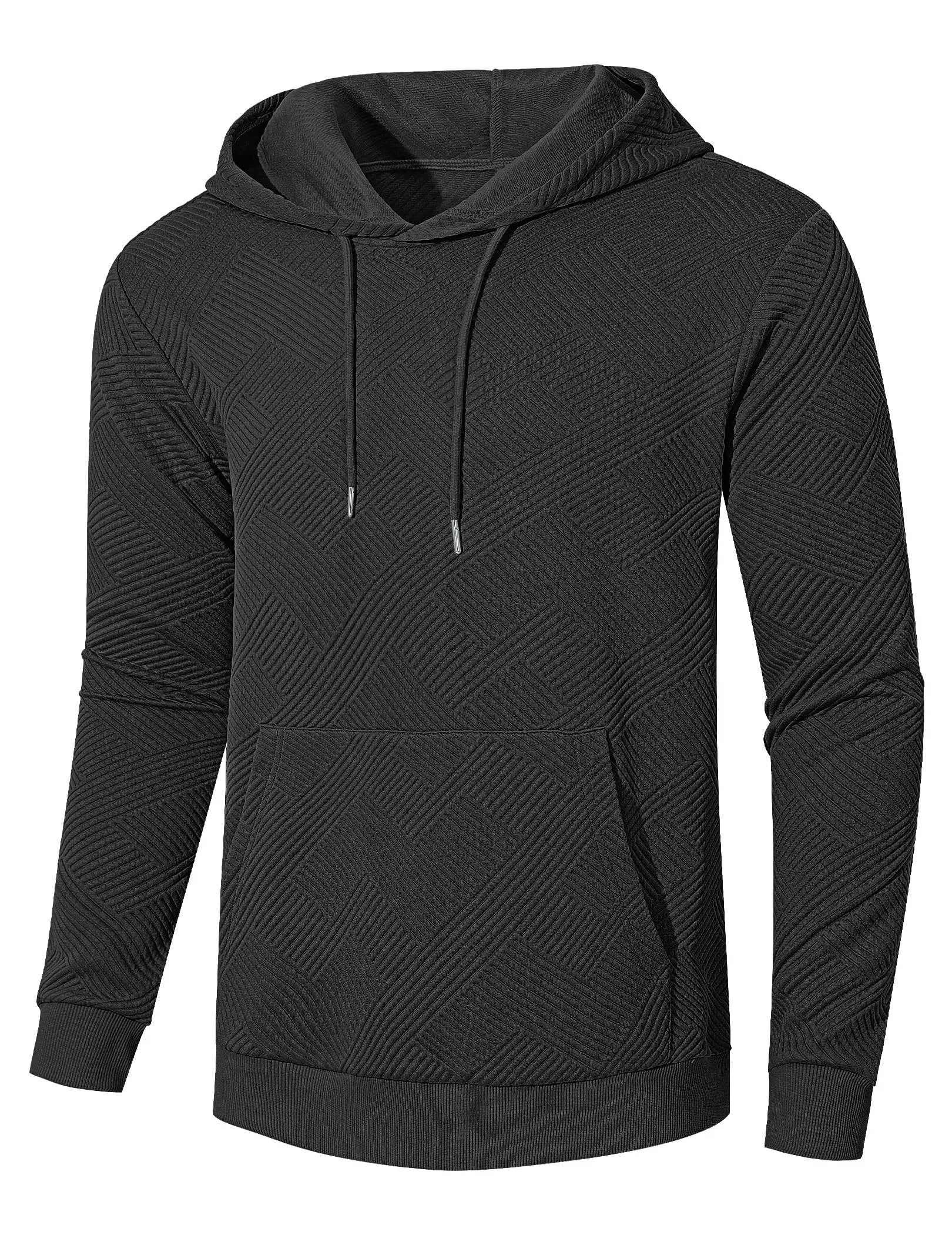 TARAINYA Felpa con Cappuccio Uomo Cotone Hoodie Nero 2XL - immagine 4