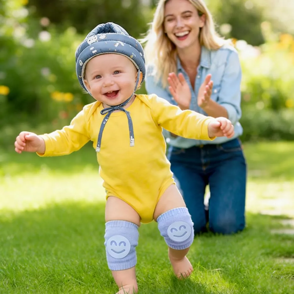 HAGOT Caschetto Primi Passi, Primi Passi Per Bambini Neonati, Protezione Anticollisione Regolabile e Traspirante, con Ginocchiere - immagine 6