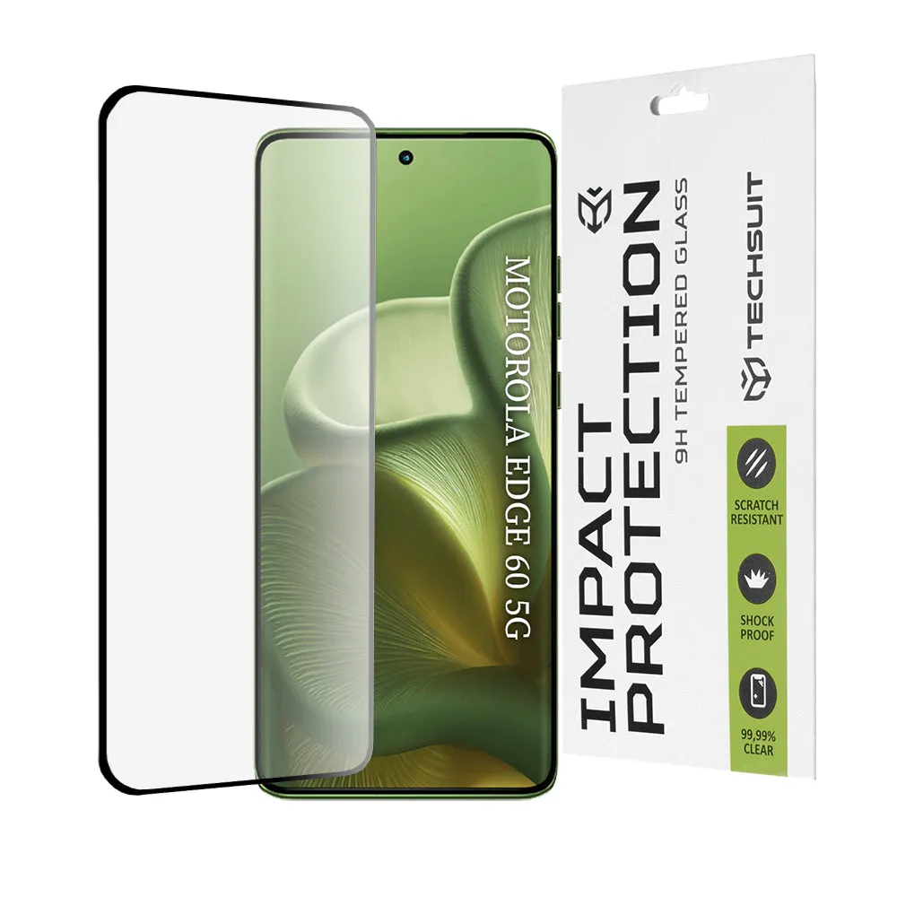 Pellicola protettiva per schermo Techsuit per Motorola Edge 60 Fusion / Edge 60, Vetro temperato, Full Glue, 111D, Nero - immagine 1