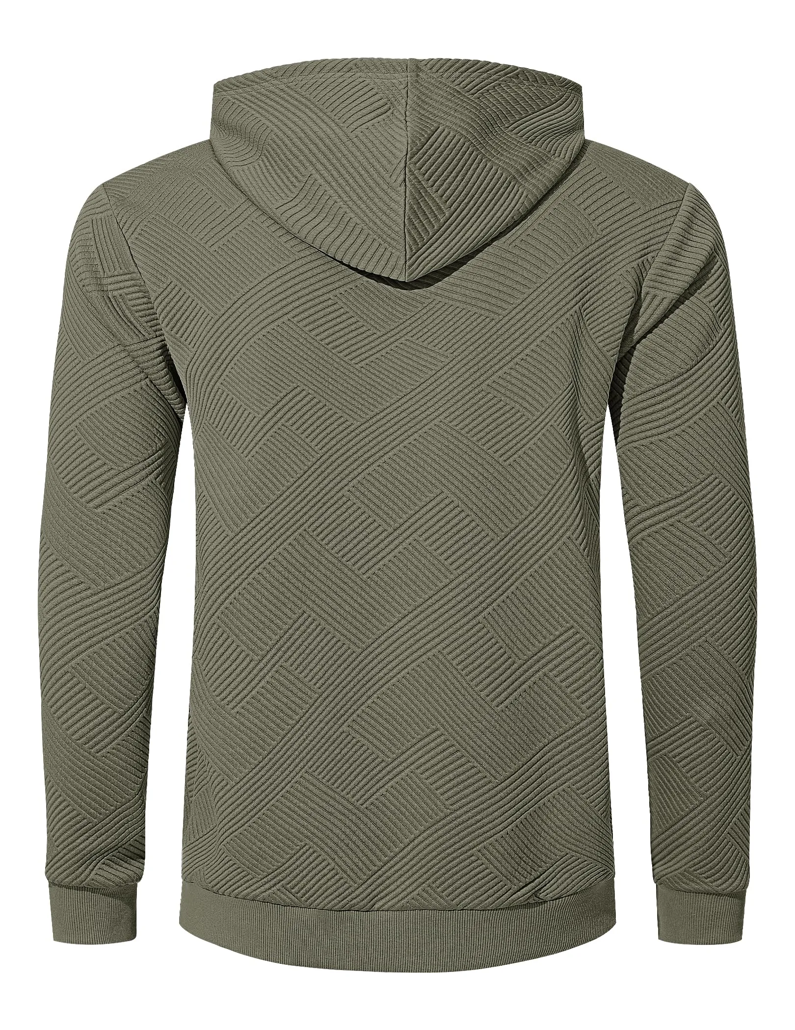 TARAINYA Felpa con Cappuccio Uomo Cotone Hoodie Verde militare 3XL - immagine 5