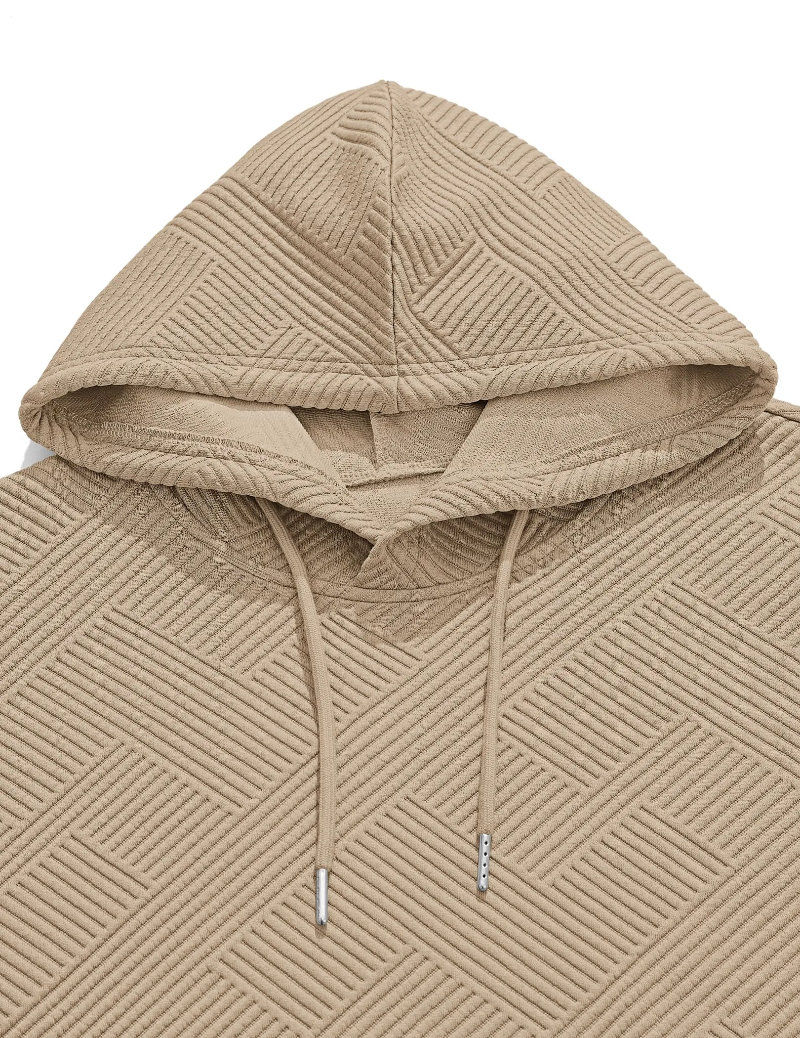 TARAINYA Felpa con Cappuccio Uomo Cotone Hoodie Cachi chiaro L - immagine 6