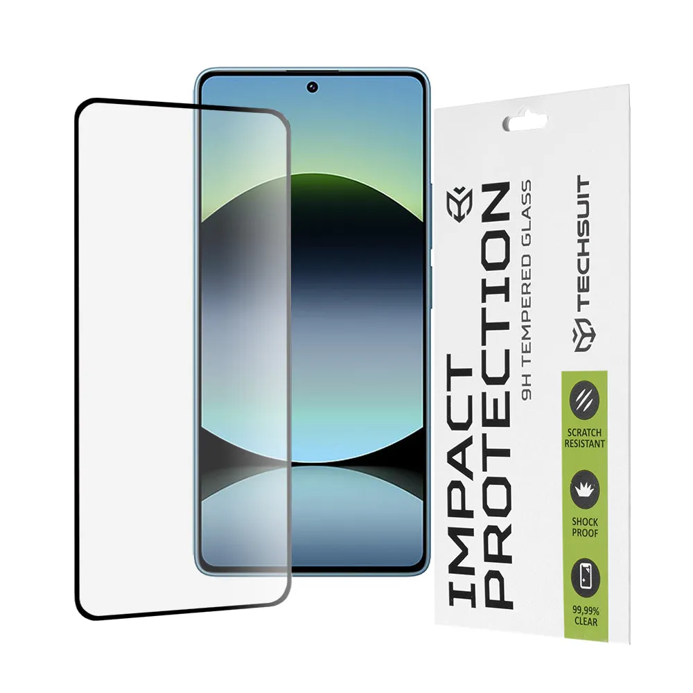 Pellicola protettiva per schermo Techsuit per Xiaomi Redmi Note 14S, Vetro Temperato, Full Glue, 111D, Nero - immagine 1