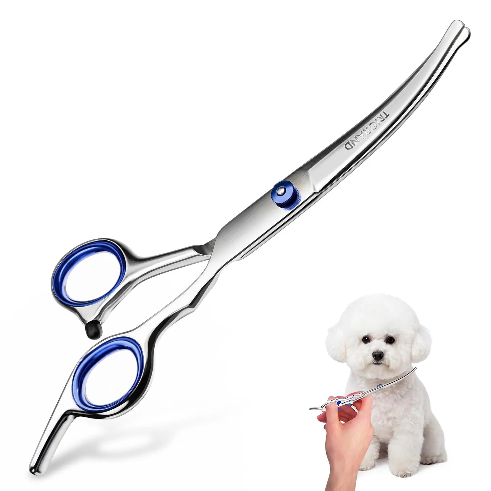 Forbici Toelettatura Cani, Punte Arrotondate Sicure,Per Faccia, Zampe,Coda - immagine 1