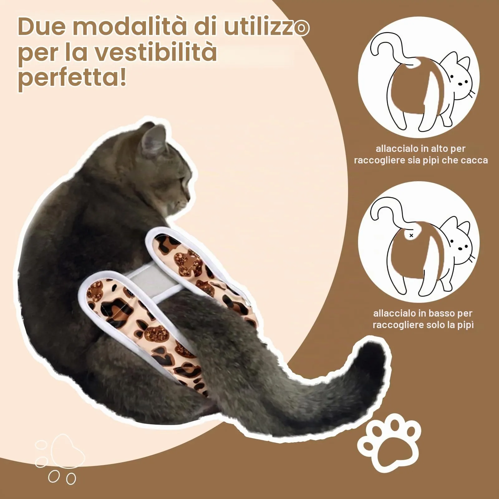 Hisprout, pannolini per gatti riutilizzabili, super assorbenti, lavabili, durevoli, mutande sanitarie con velcro regolabile, 3 pezzi (XS02) - immagine 3