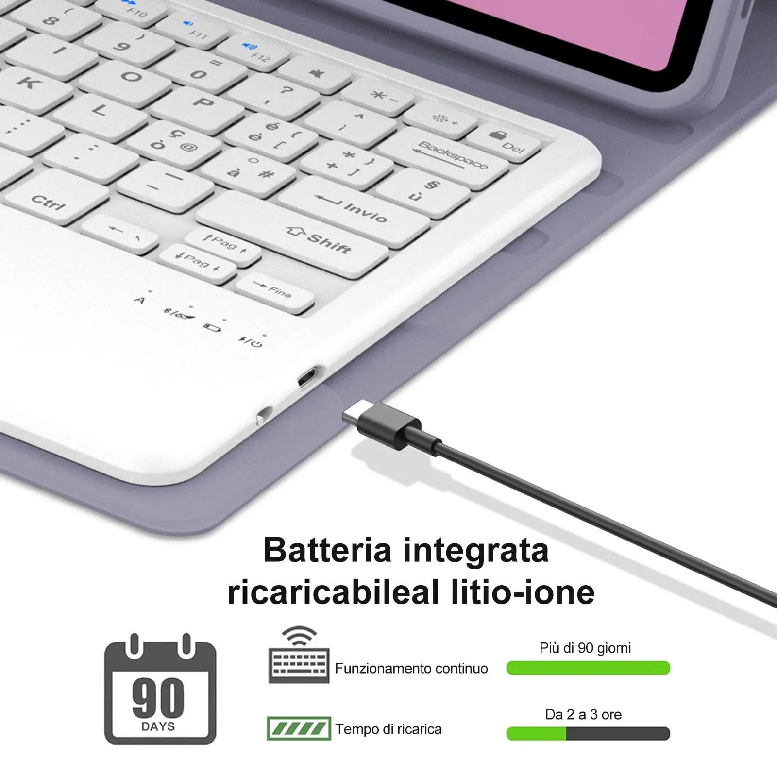 FOGARI Per Lenovo Idea Tab Pro 2025 12.7 Pollici Cover Tastiera - immagine 4