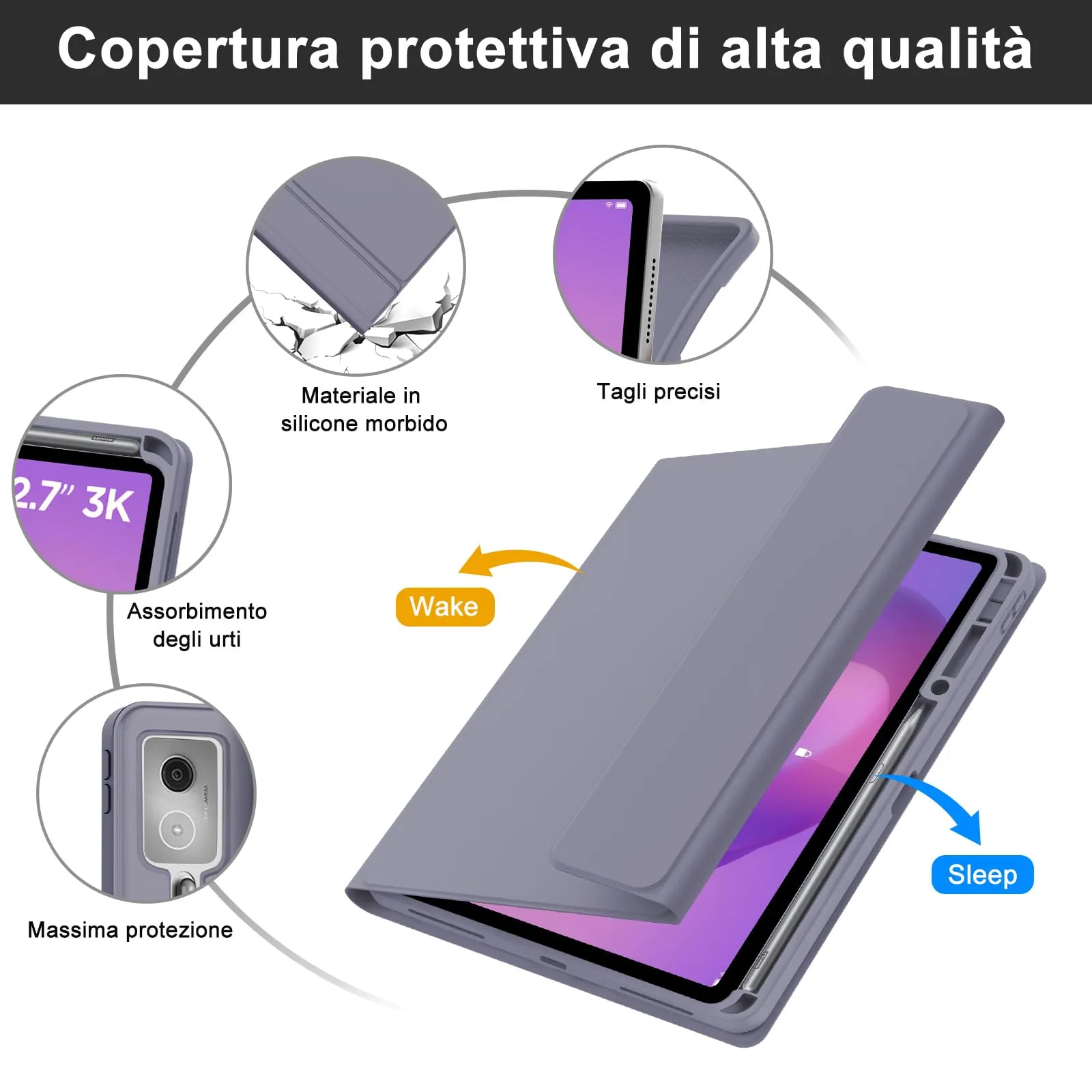 FOGARI Per Lenovo Idea Tab Pro 2025 12.7 Pollici Cover Tastiera - immagine 6