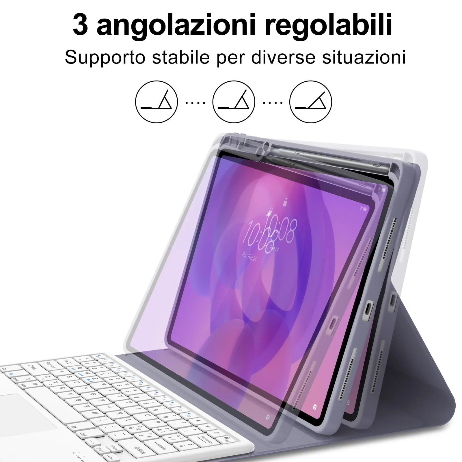 FOGARI Per Lenovo Idea Tab Pro 2025 12.7 Pollici Cover Tastiera - immagine 7