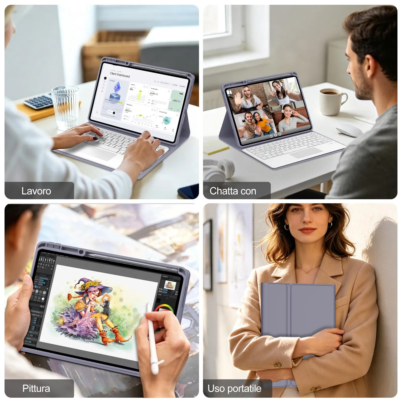 FOGARI Per Lenovo Idea Tab Pro 2025 12.7 Pollici Cover Tastiera - immagine 9