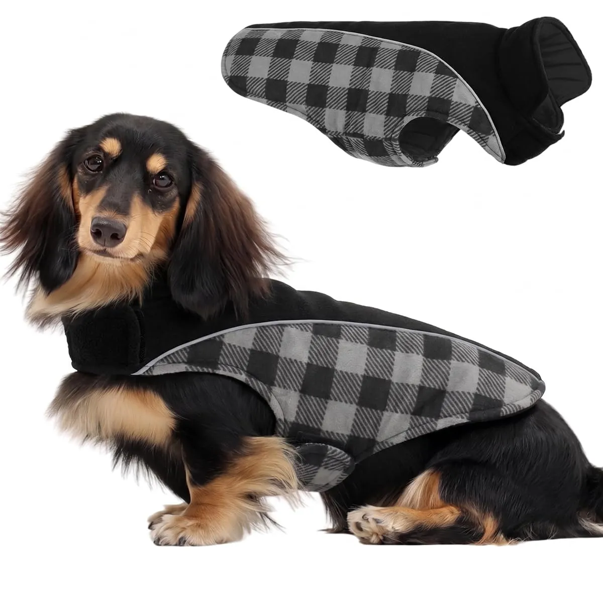 CITÉTOILE Cappotto Invernale per Cani, Giacca Calda e Antivento Grigio M - immagine 1
