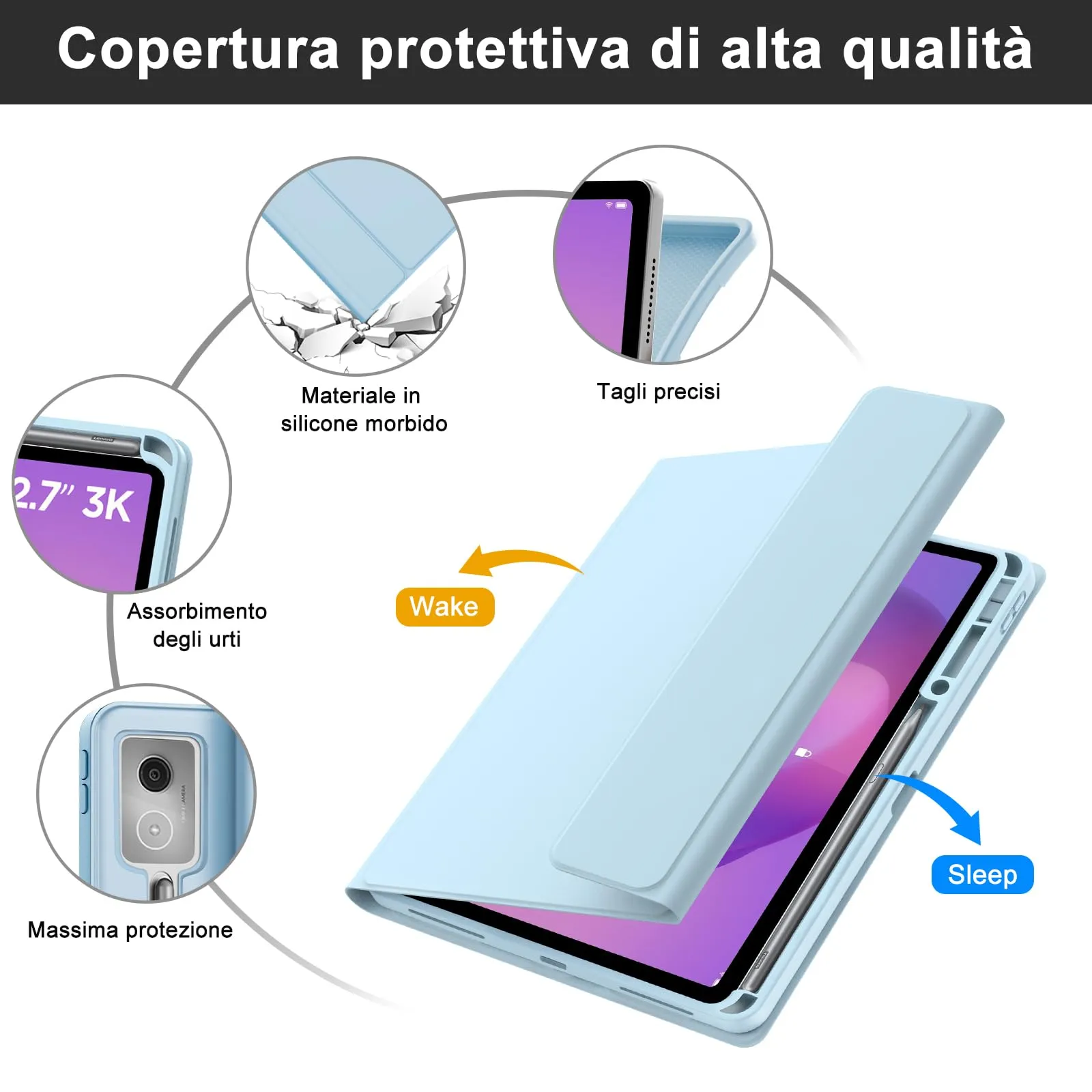 FOGARI Per Lenovo Idea Tab Pro 2025 12.7 Pollici Cover Tastiera - immagine 7
