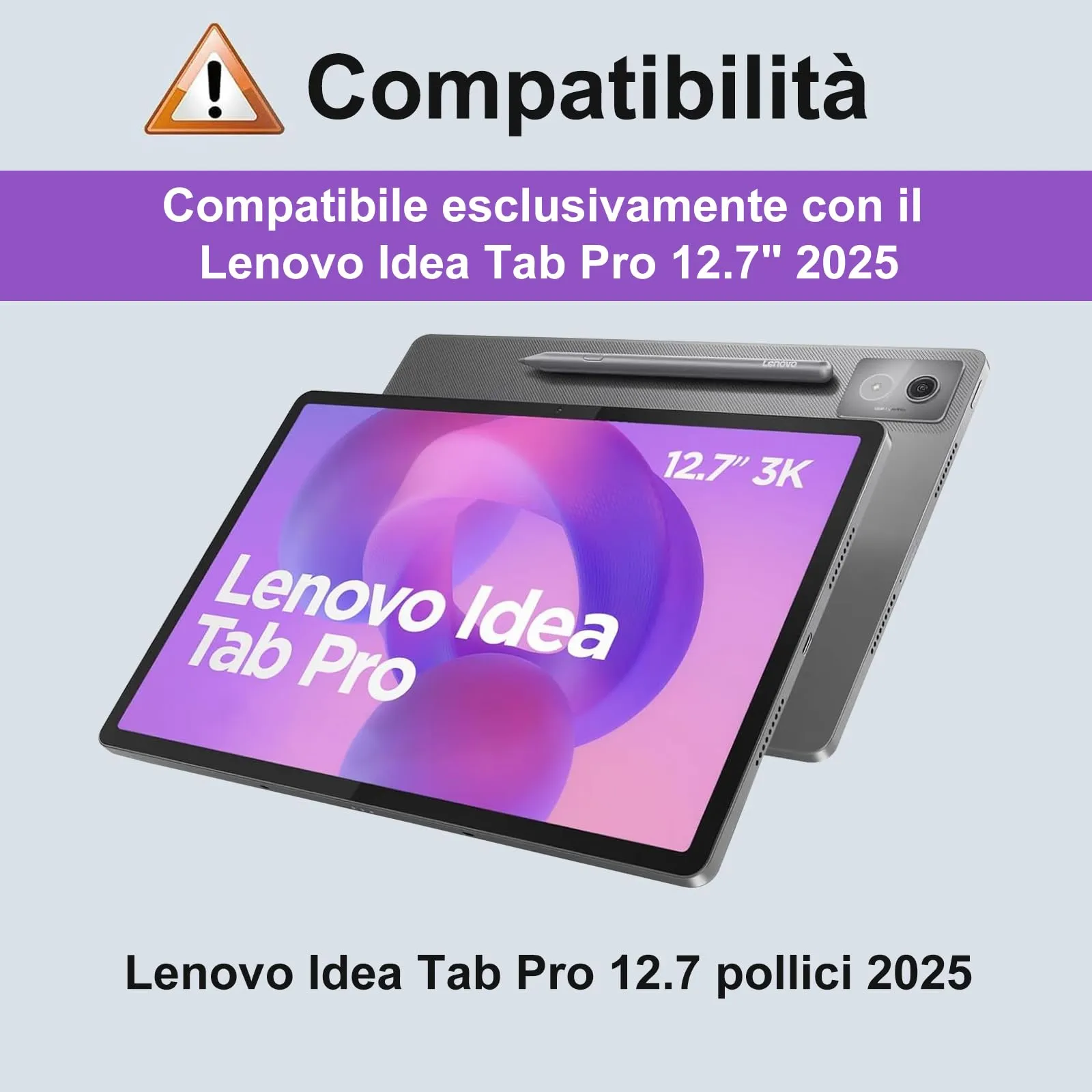 FOGARI Per Lenovo Idea Tab Pro 2025 12.7 Pollici Cover Tastiera - immagine 2