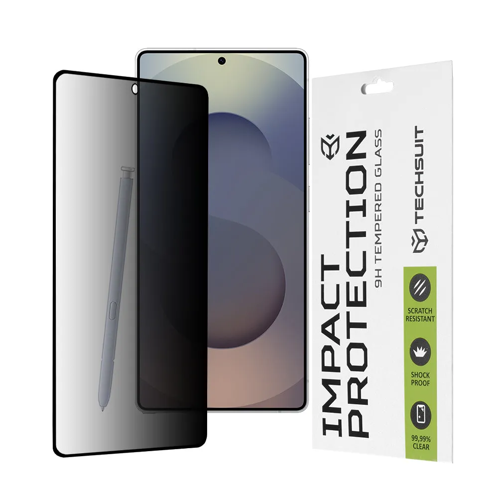 Pellicola protettiva per schermo Privacy Techsuit per Samsung Galaxy S25 Ultra S938, Vetro Temperato, Full Glue, 111D - immagine 1