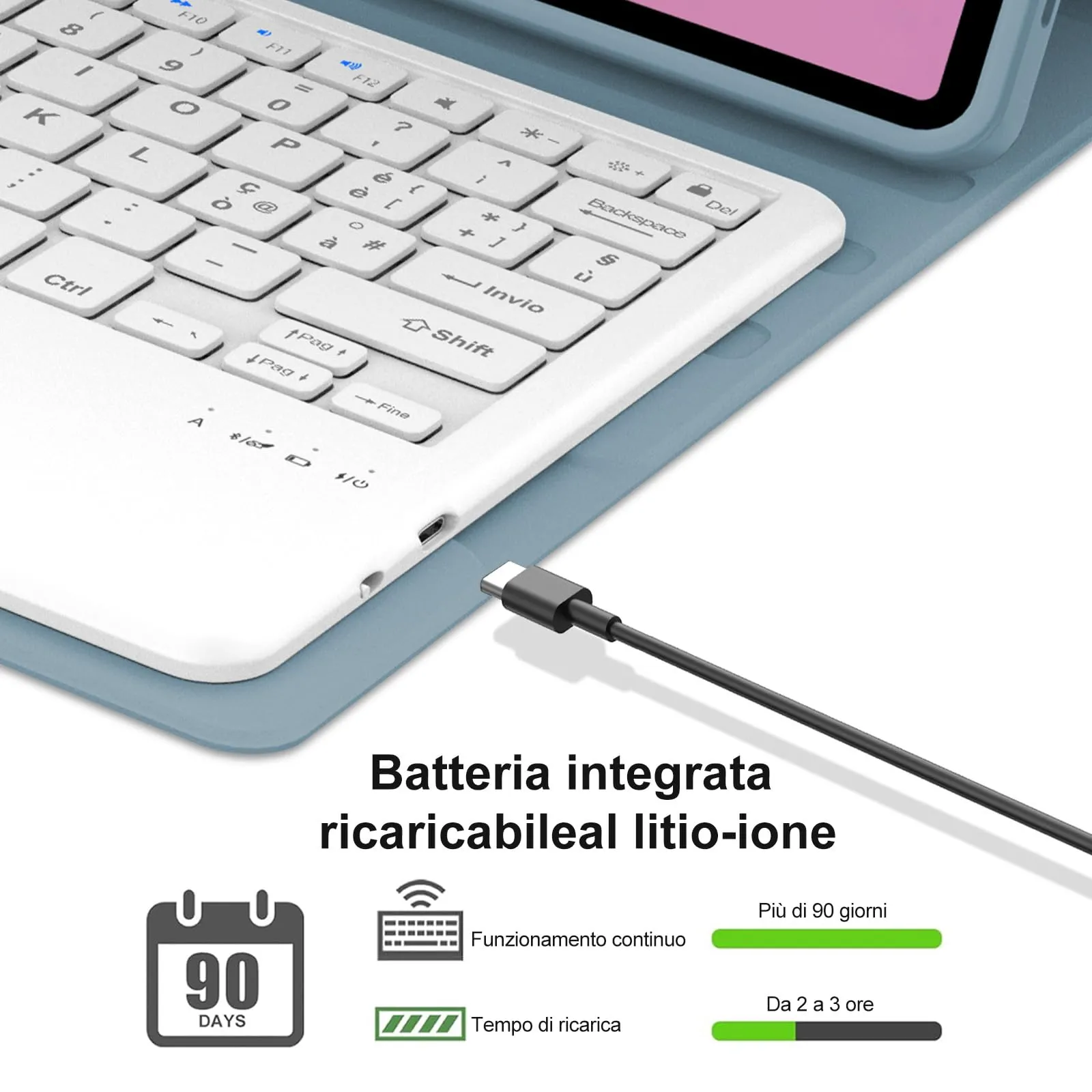 FOGARI Per Lenovo Idea Tab Pro 2025 12.7 Pollici Cover Tastiera - immagine 4