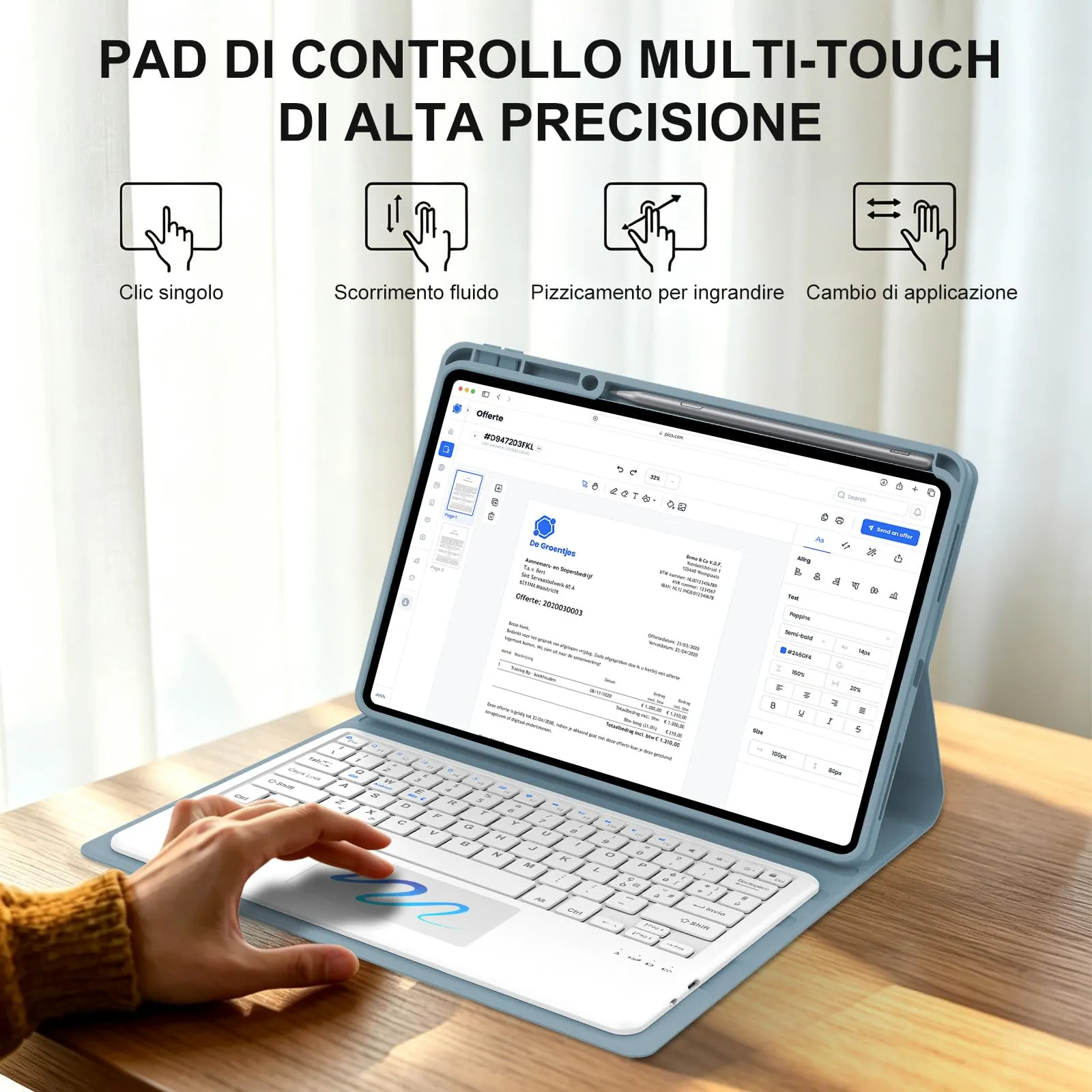 FOGARI Per Lenovo Idea Tab Pro 2025 12.7 Pollici Cover Tastiera - immagine 5