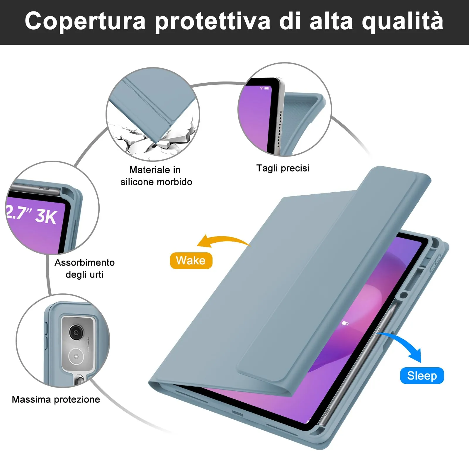 FOGARI Per Lenovo Idea Tab Pro 2025 12.7 Pollici Cover Tastiera - immagine 6