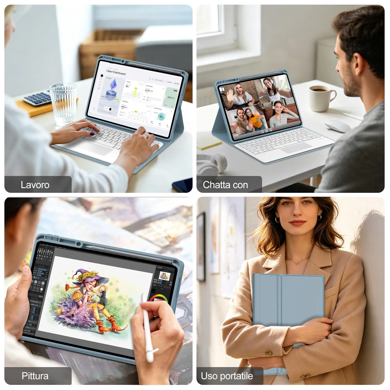 FOGARI Per Lenovo Idea Tab Pro 2025 12.7 Pollici Cover Tastiera - immagine 9