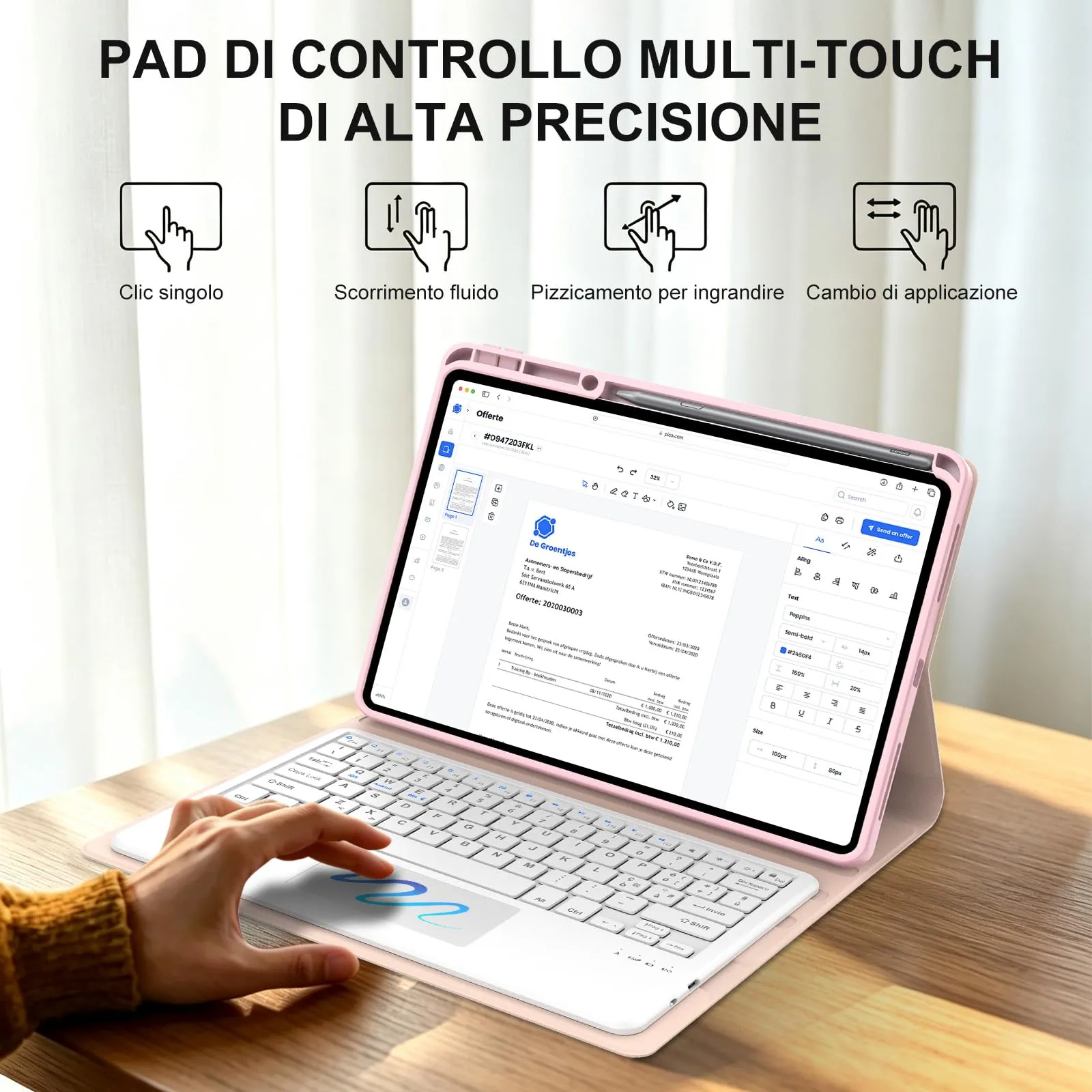 FOGARI Per Lenovo Idea Tab Pro 2025 12.7 Pollici Cover Tastiera - immagine 5