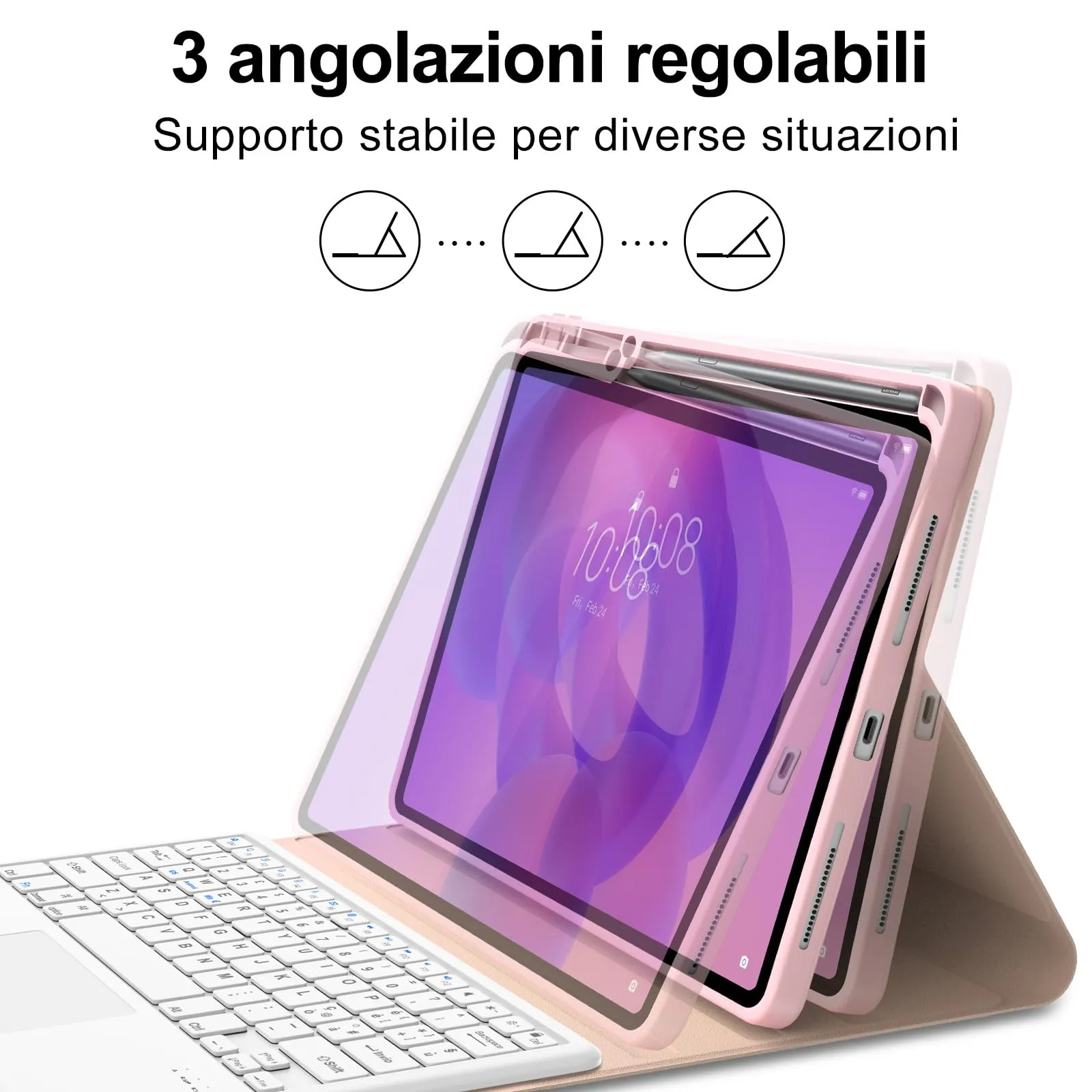 FOGARI Per Lenovo Idea Tab Pro 2025 12.7 Pollici Cover Tastiera - immagine 7
