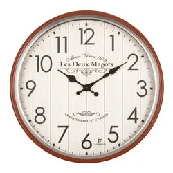 Orologio da parete (30cm) Les Deux Magots JUSTAMINUTE Arancio 21558 - immagine 1