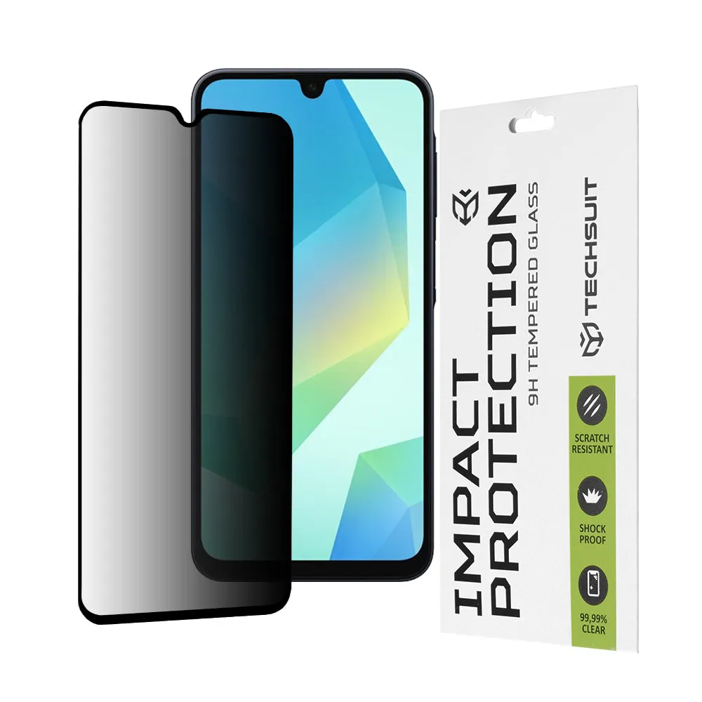 Pellicola protettiva per schermo Privacy Techsuit per Samsung Galaxy A16 5G A166 / A16 4G A165, Vetro Temperato, Full Glue, 111D - immagine 1