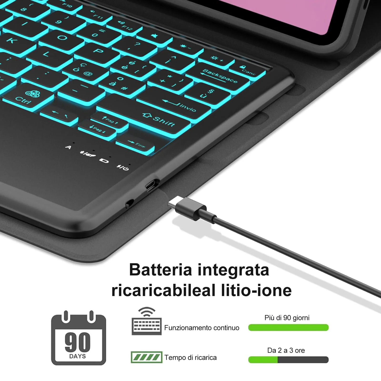 FOGARI Per Lenovo Idea Tab Pro 2025 12.7 Pollici Cover Tastiera - immagine 4