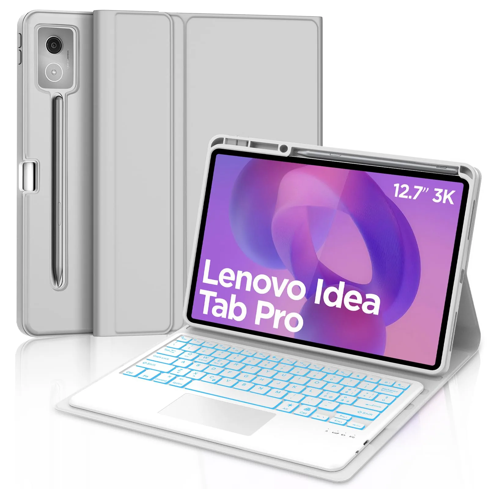 FOGARI Per Lenovo Idea Tab Pro 2025 12.7 Pollici Cover Tastiera - immagine 1